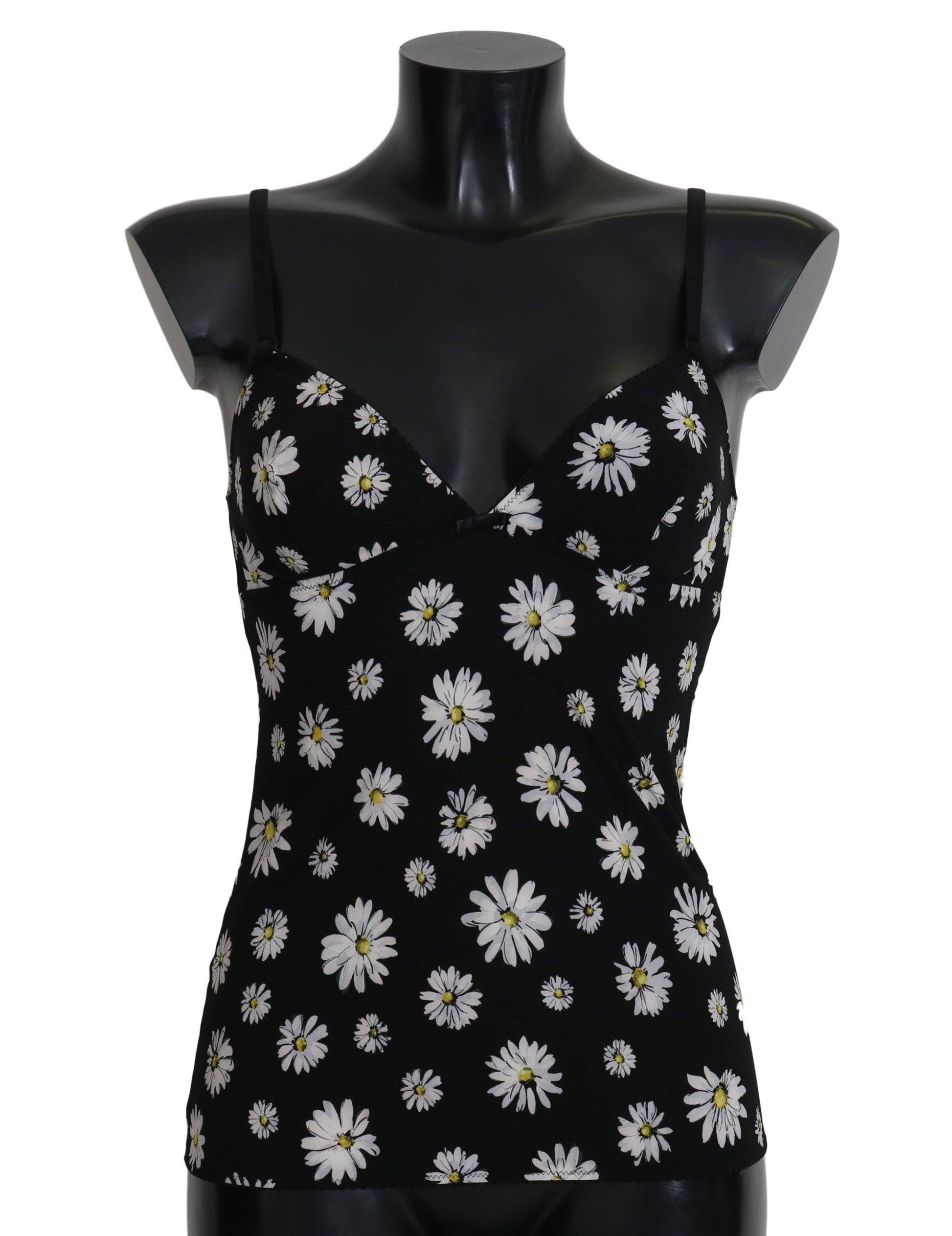 Dolce & Gabbana Black Daisy Print Dress Lingerie Chemisole Dolce & Gabbana
