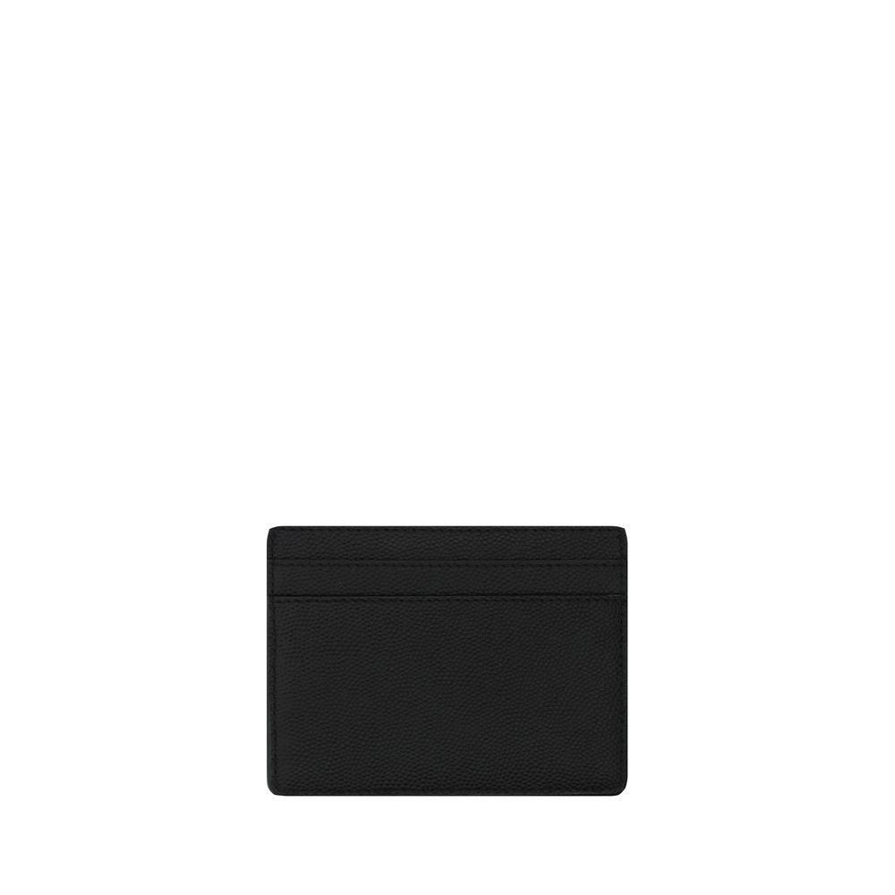Saint Laurent Bos Taurus wallet made of black calf leather with sleek design and Saint Laurent branding.