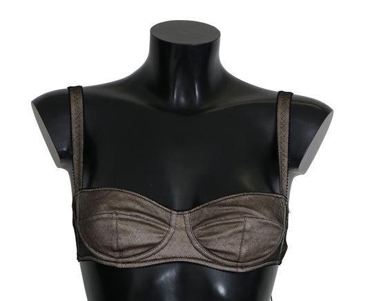 Dolce & Gabbana Brown Regg Balconcino Imbottito Bra Underwear Dolce & Gabbana