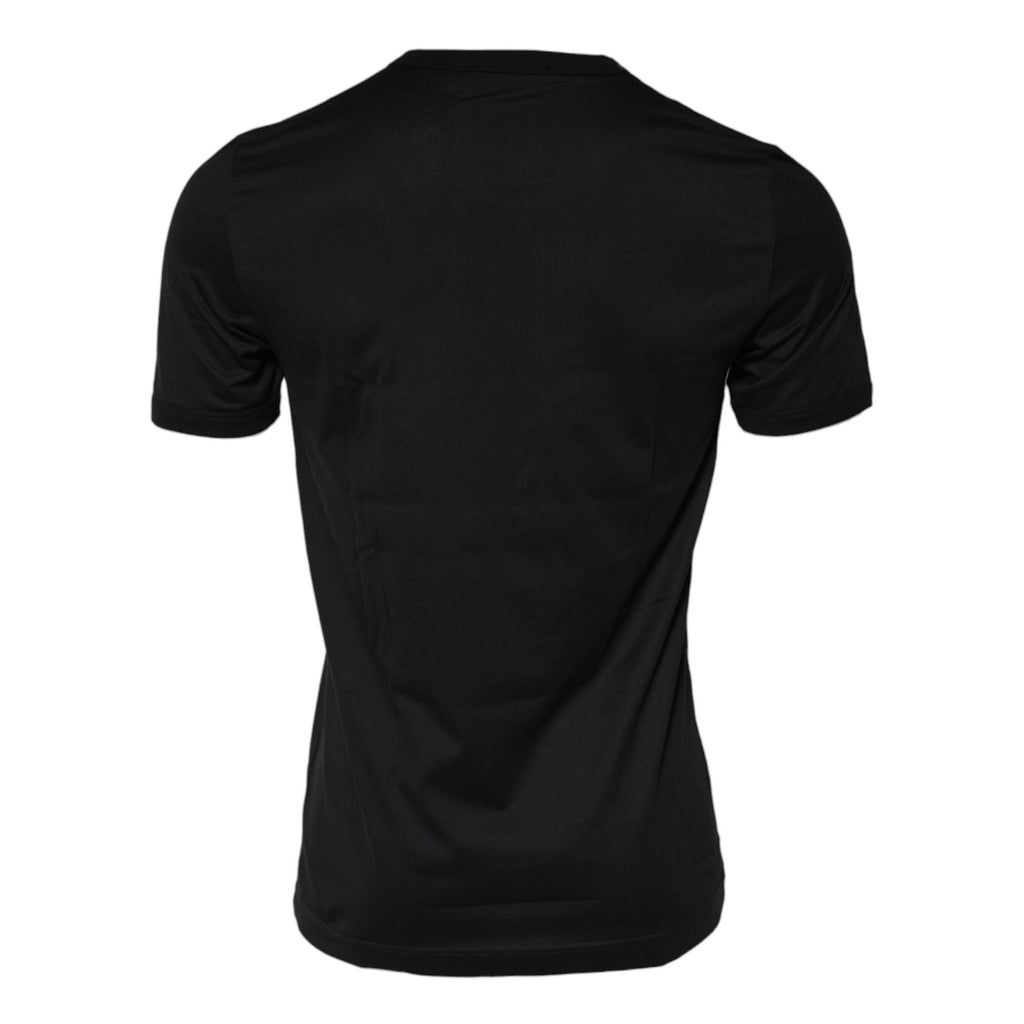 Dolce & Gabbana Black Sacred Heart Cotton Crew Neck T-shirt