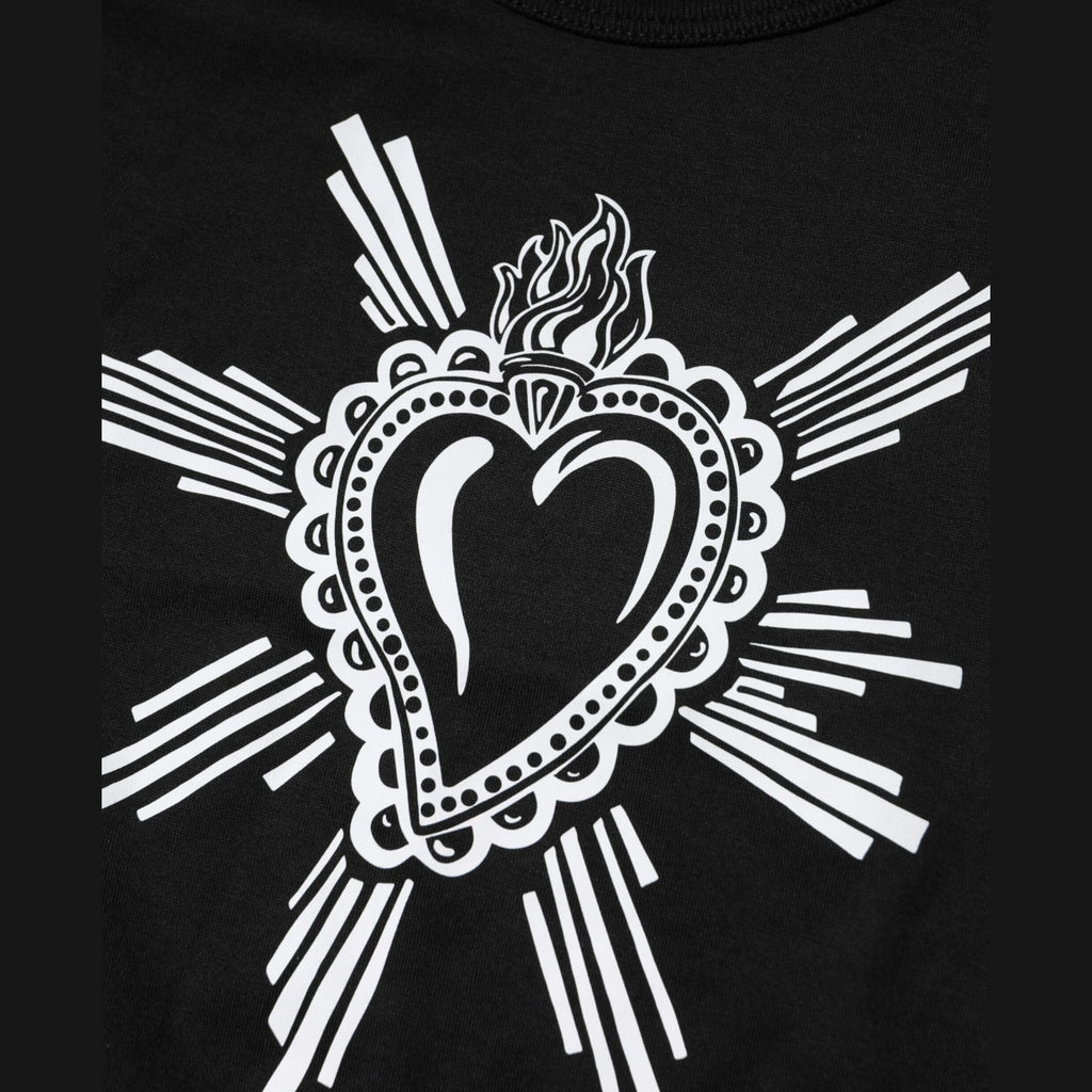 Dolce & Gabbana Black Sacred Heart Cotton Crew Neck T-shirt