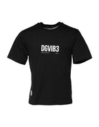 Dolce & Gabbana Black DG Vib3 Print Cotton Crew Neck T-shirt - Eljoys Fashion 