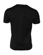 Dolce & Gabbana Black DG King Crown Cotton Crew Neck T-shirt - Eljoys Fashion 