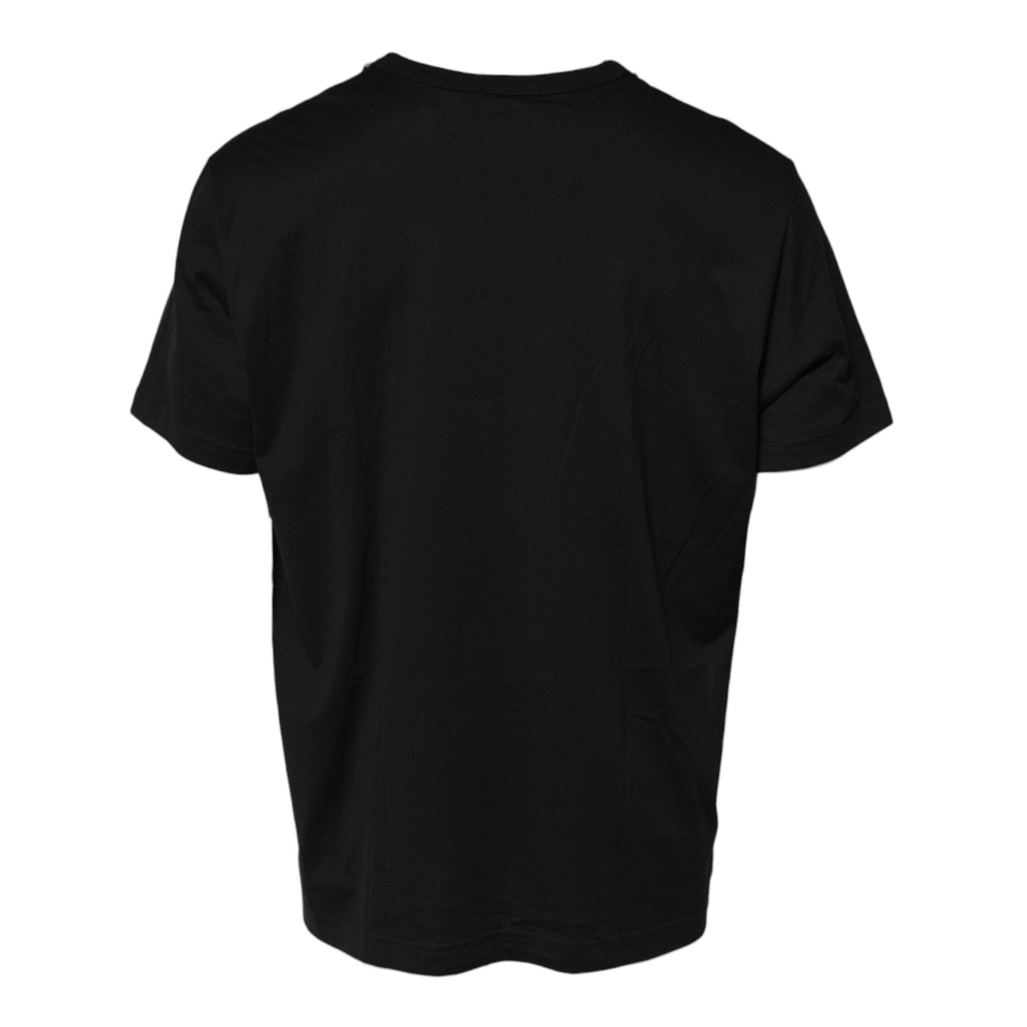 Dolce & Gabbana Black Chain Necklace Cotton Crewneck T-shirt