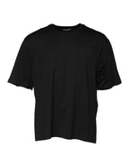 Dolce & Gabbana Black Cotton Crew Neck Short Sleeves T-shirt - Eljoys Fashion 