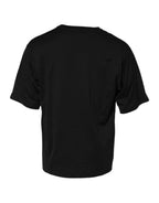 Dolce & Gabbana Black Cotton Crew Neck Short Sleeves T-shirt - Eljoys Fashion 