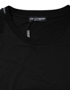 Dolce & Gabbana Black Cotton Crew Neck Short Sleeves T-shirt - Eljoys Fashion 