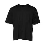 Dolce & Gabbana Black Cotton Crew Neck Short Sleeves T-shirt - Eljoys Fashion 
