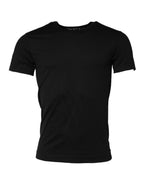 Dolce & Gabbana Black Cotton Crewneck Short Sleeves T-shirt - Eljoys Fashion 