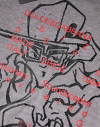 Dolce & Gabbana Gray Graphic Print Cotton Crew Neck T-shirt - Eljoys Fashion 