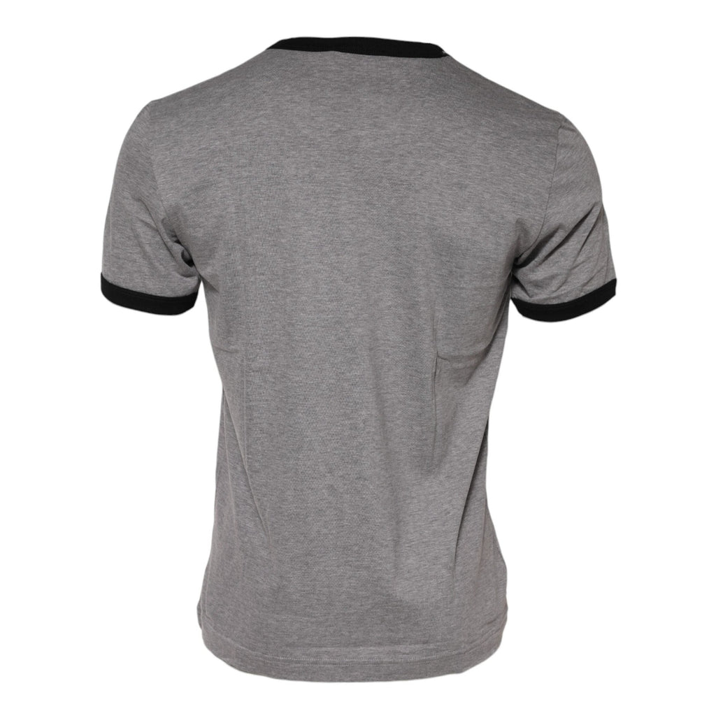 Dolce & Gabbana Gray Sacred Heart Cotton Crew Neck T-shirt