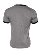 Dolce & Gabbana Gray Sacred Heart Cotton Crew Neck T-shirt - Eljoys Fashion 