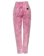 Dolce & Gabbana Pink Tie Dye High Waist Tapered Denim Jeans - Eljoys Fashion 