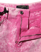 Dolce & Gabbana Pink Tie Dye High Waist Tapered Denim Jeans - Eljoys Fashion 