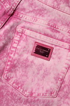 Dolce & Gabbana Pink Tie Dye High Waist Tapered Denim Jeans - Eljoys Fashion 