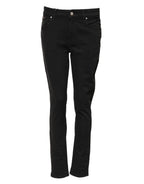 Dolce & Gabbana Black Cotton Skinny Mid Waist Denim Jeans - Eljoys Fashion 