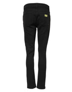 Dolce & Gabbana Black Cotton Skinny Mid Waist Denim Jeans - Eljoys Fashion 