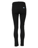 Dolce & Gabbana Black Cotton Skinny Mid Waist Denim Jeans - Eljoys Fashion 