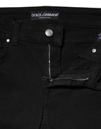Dolce & Gabbana Black Cotton Skinny Mid Waist Denim Jeans - Eljoys Fashion 