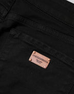 Dolce & Gabbana Black Cotton Skinny Mid Waist Denim Jeans - Eljoys Fashion 