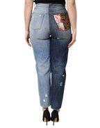 Dolce & Gabbana Multicolor Patchwork Tapered Denim Jeans - Eljoys Fashion 