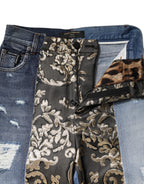 Dolce & Gabbana Multicolor Patchwork Tapered Denim Jeans - Eljoys Fashion 