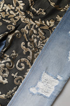 Dolce & Gabbana Multicolor Patchwork Tapered Denim Jeans - Eljoys Fashion 