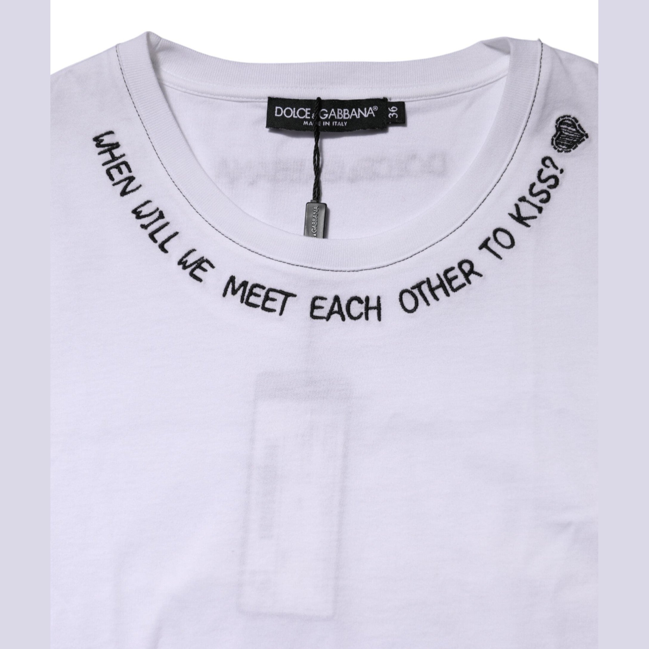 Dolce & Gabbana White Cotton Sleeveless Printed Tank T-shirt