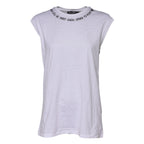 Dolce & Gabbana White Cotton Sleeveless Printed Tank T-shirt - Eljoys Fashion 