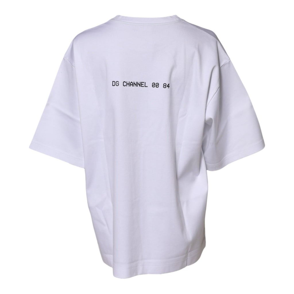 Dolce & Gabbana White Cotton Printed Short Sleeves T-shirt