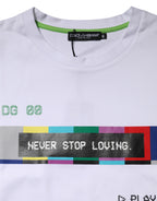 Dolce & Gabbana White Cotton Printed Short Sleeves T-shirt - Eljoys Fashion 