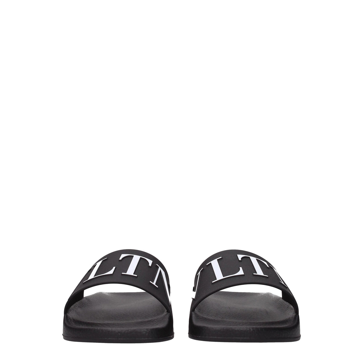 Valentino Garavani black cotton slippers with slip-on design and subtle branding, perfect for casual comfort and stylish wear.
