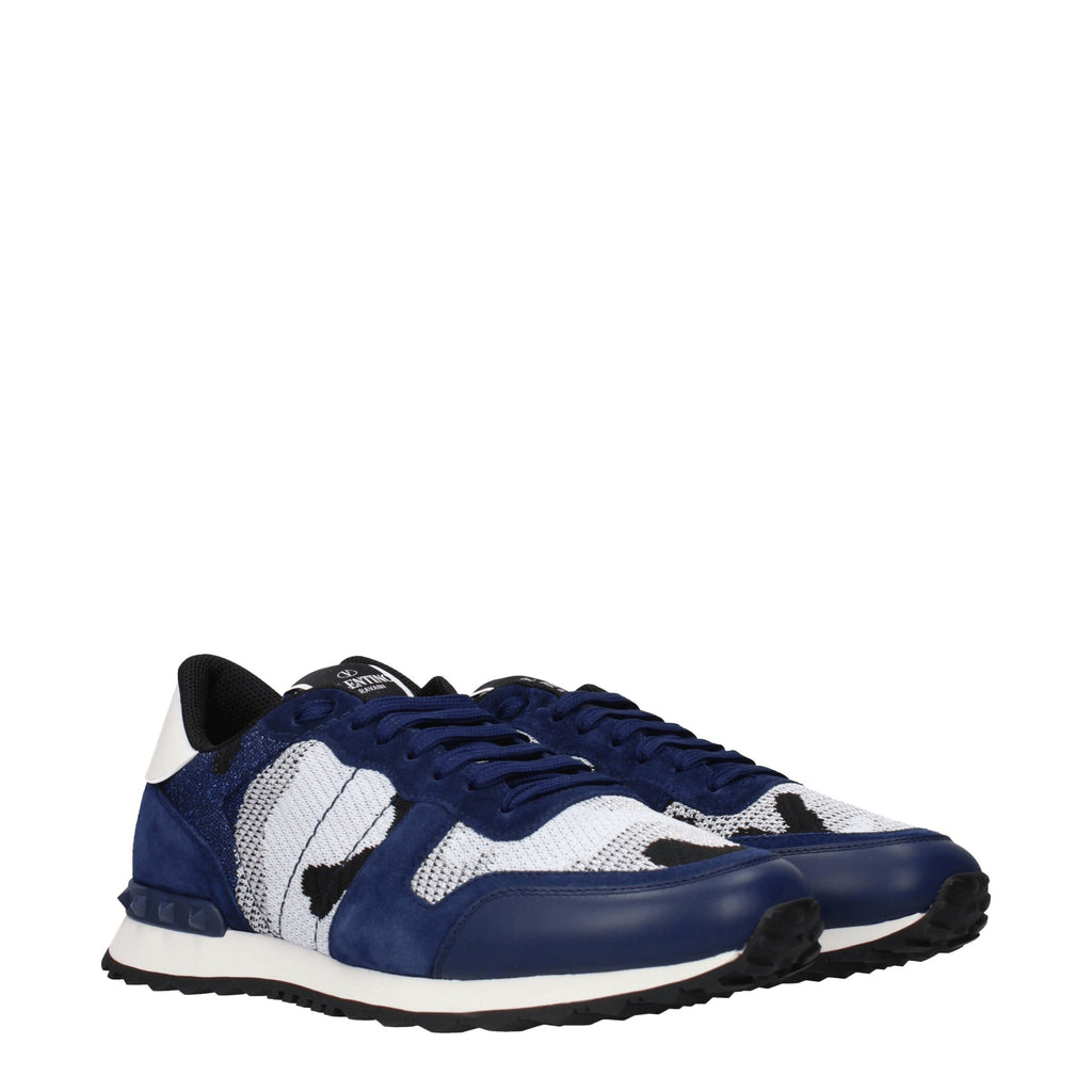 Valentino Garavani gray fabric athletic sneakers with white soles and stylish design for casual wear.