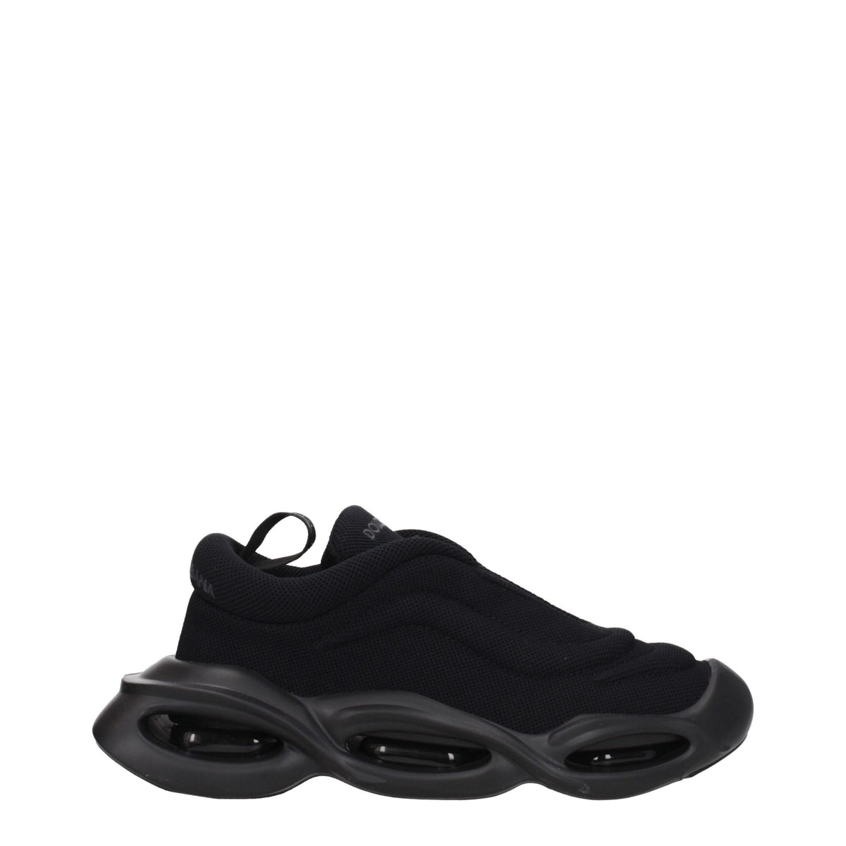 Dolce & Gabbana black fabric chunky sneakers with thick soles and stylish design, perfect for casual and fashion-forward looks.