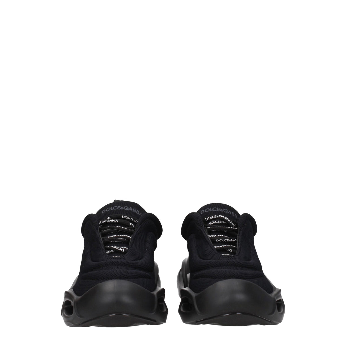 Dolce & Gabbana black fabric chunky sneakers with thick soles and stylish design, perfect for casual and fashionable looks.