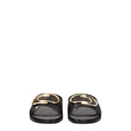 Off-White Black Leather Slippers Off-White