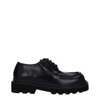Black leather Dolce & Gabbana oxford shoes and derbies with classic lace-up design and sleek finish.