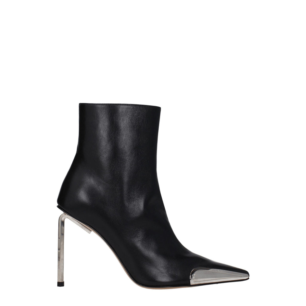 Off-White Black Leather Ankle Boots Off-White