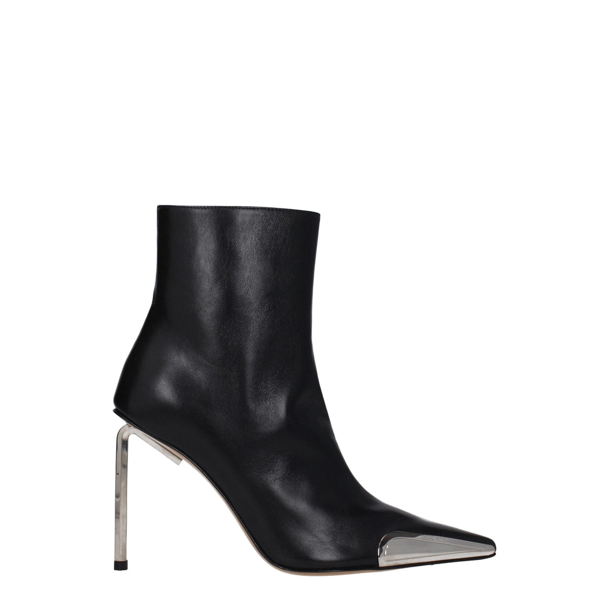 Off-White Black Leather Ankle Boots Off-White