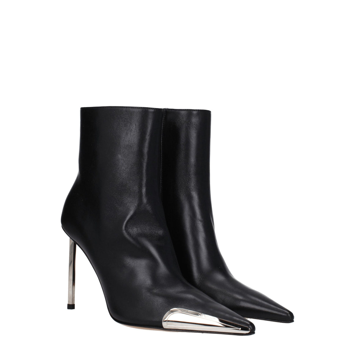 Off-White Black Leather Ankle Boots Off-White