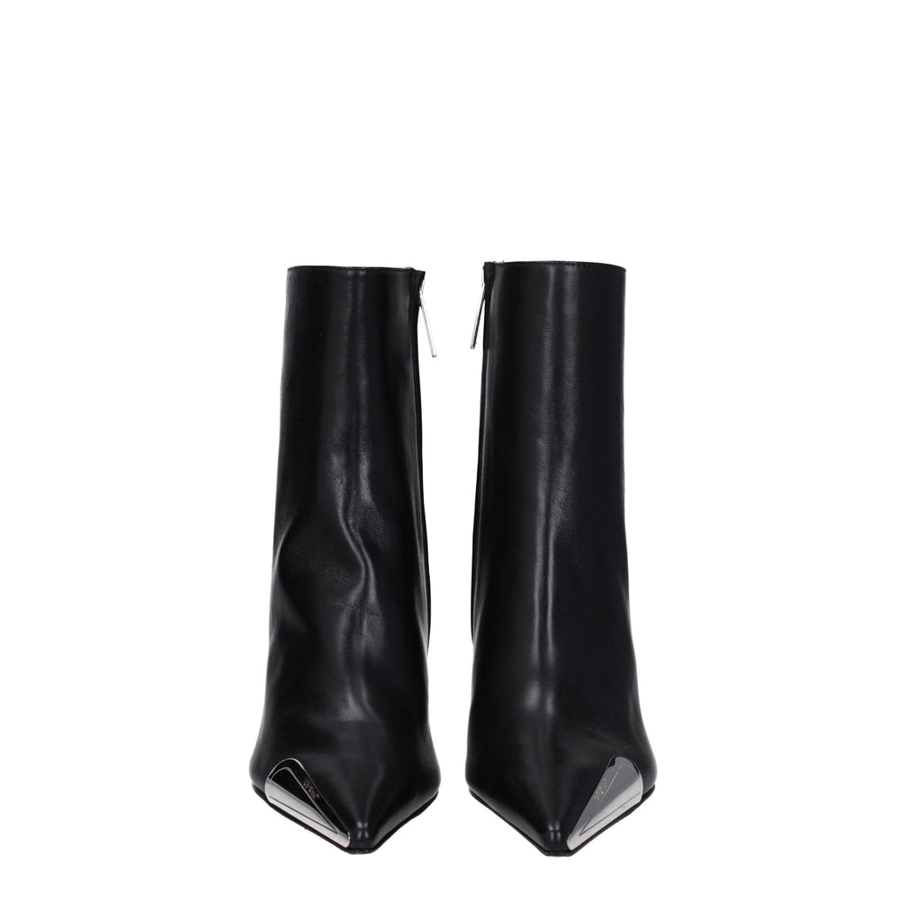 Off-White Black Leather Ankle Boots Off-White