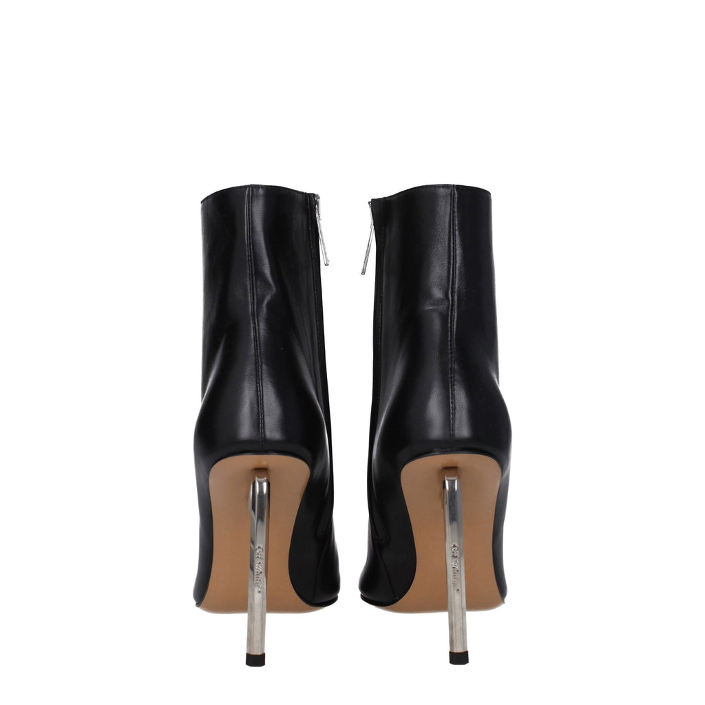 Off-White Black Leather Ankle Boots Off-White
