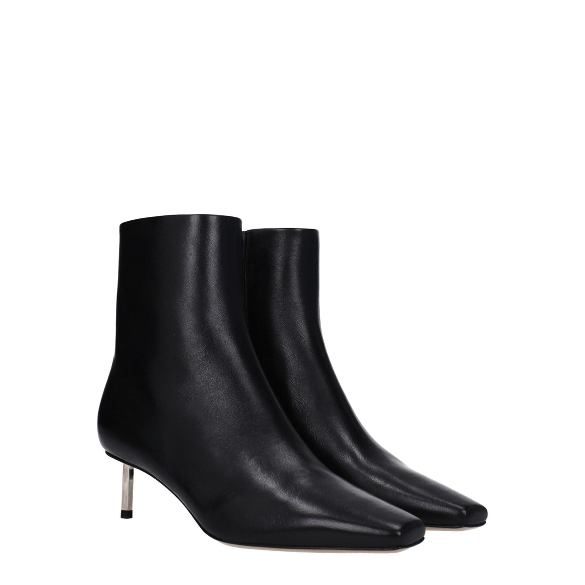 Off-White Black Leather Ankle Boots Off-White