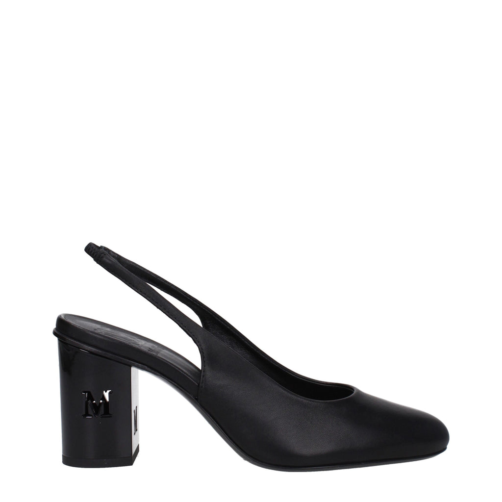 Max Mara Black Leather High Heel Pumps Max Mara