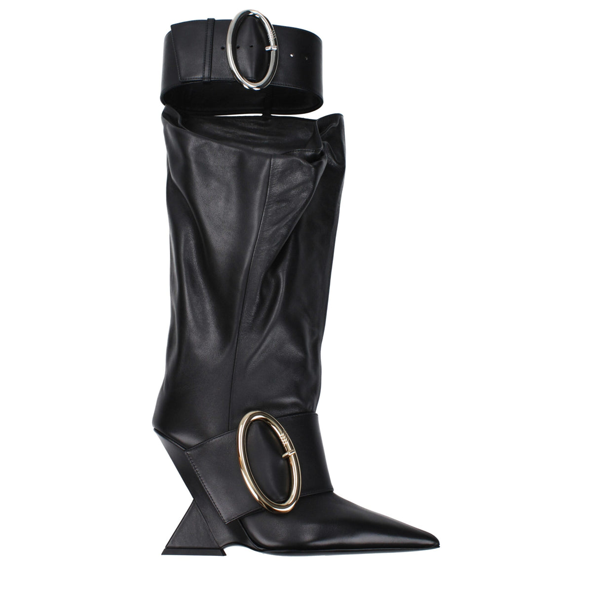 The Attico Black Leather Boots The Attico