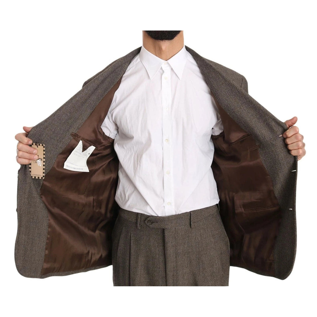 Dolce & Gabbana Brown Single Breasted Wool Suit