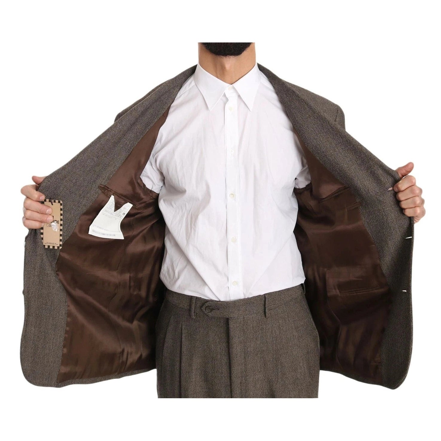 Dolce & Gabbana Brown Single Breasted Wool Suit