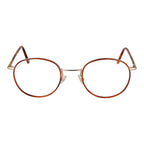 Andy Wolf orange metal glasses frames with sleek design and round lenses, showcasing modern eyewear style.