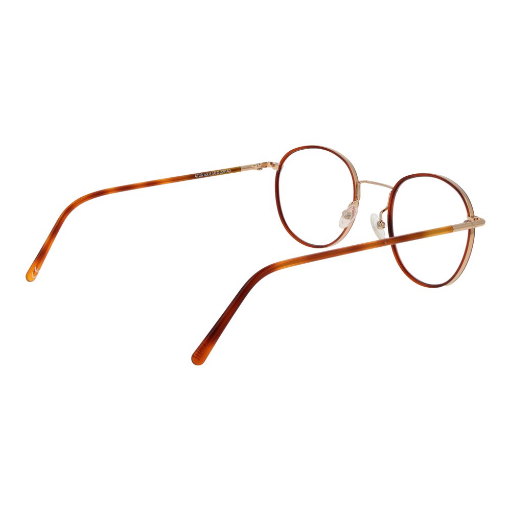 Andy Wolf orange metal glasses frames with sleek design and transparent lenses, showcasing modern eyewear style.