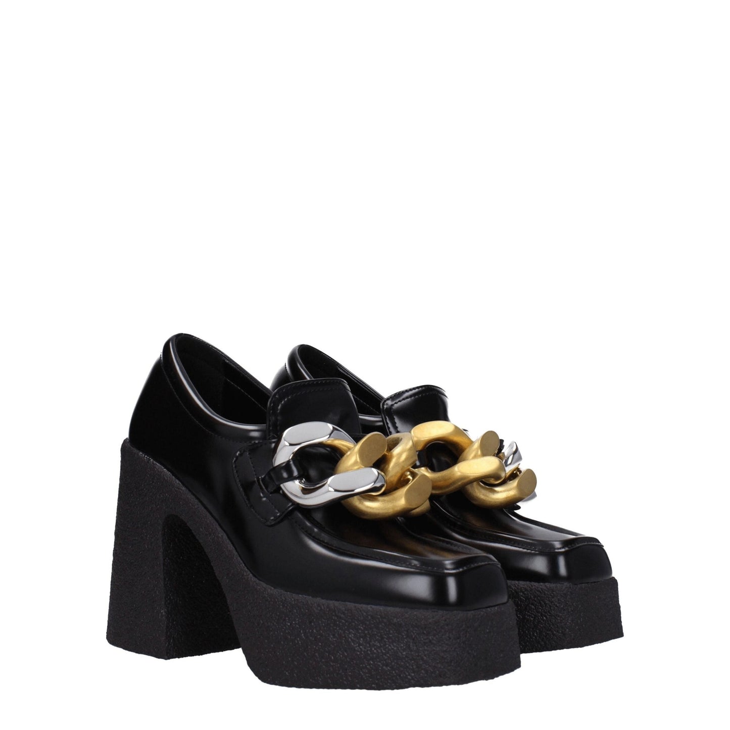 Stella McCartney Black Leather Platform Loafers Stella McCartney
